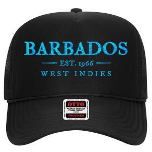 Barbados Retro Colorful Text Women Cruise Souvenir High Crown Mesh Back Trucker Hat