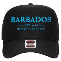 Barbados Retro Colorful Text Women Cruise Souvenir High Crown Mesh Back Trucker Hat