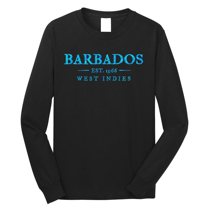 Barbados Retro Colorful Text Women Cruise Souvenir Long Sleeve Shirt