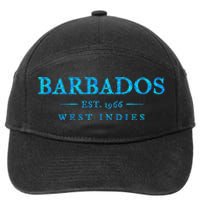 Barbados Retro Colorful Text Women Cruise Souvenir 7-Panel Snapback Hat