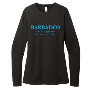 Barbados Retro Colorful Text Women Cruise Souvenir Womens CVC Long Sleeve Shirt