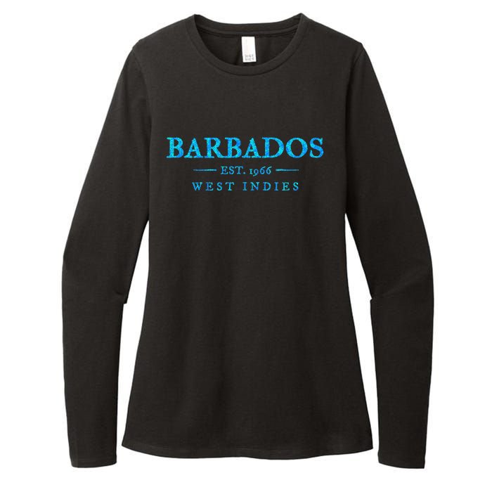 Barbados Retro Colorful Text Women Cruise Souvenir Womens CVC Long Sleeve Shirt