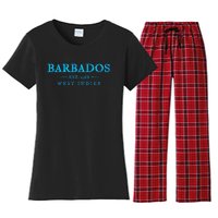 Barbados Retro Colorful Text Women Cruise Souvenir Women's Flannel Pajama Set