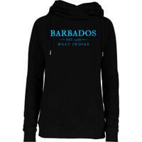 Barbados Retro Colorful Text Women Cruise Souvenir Womens Funnel Neck Pullover Hood