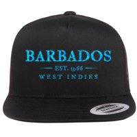 Barbados Retro Colorful Text Women Cruise Souvenir Flat Bill Trucker Hat