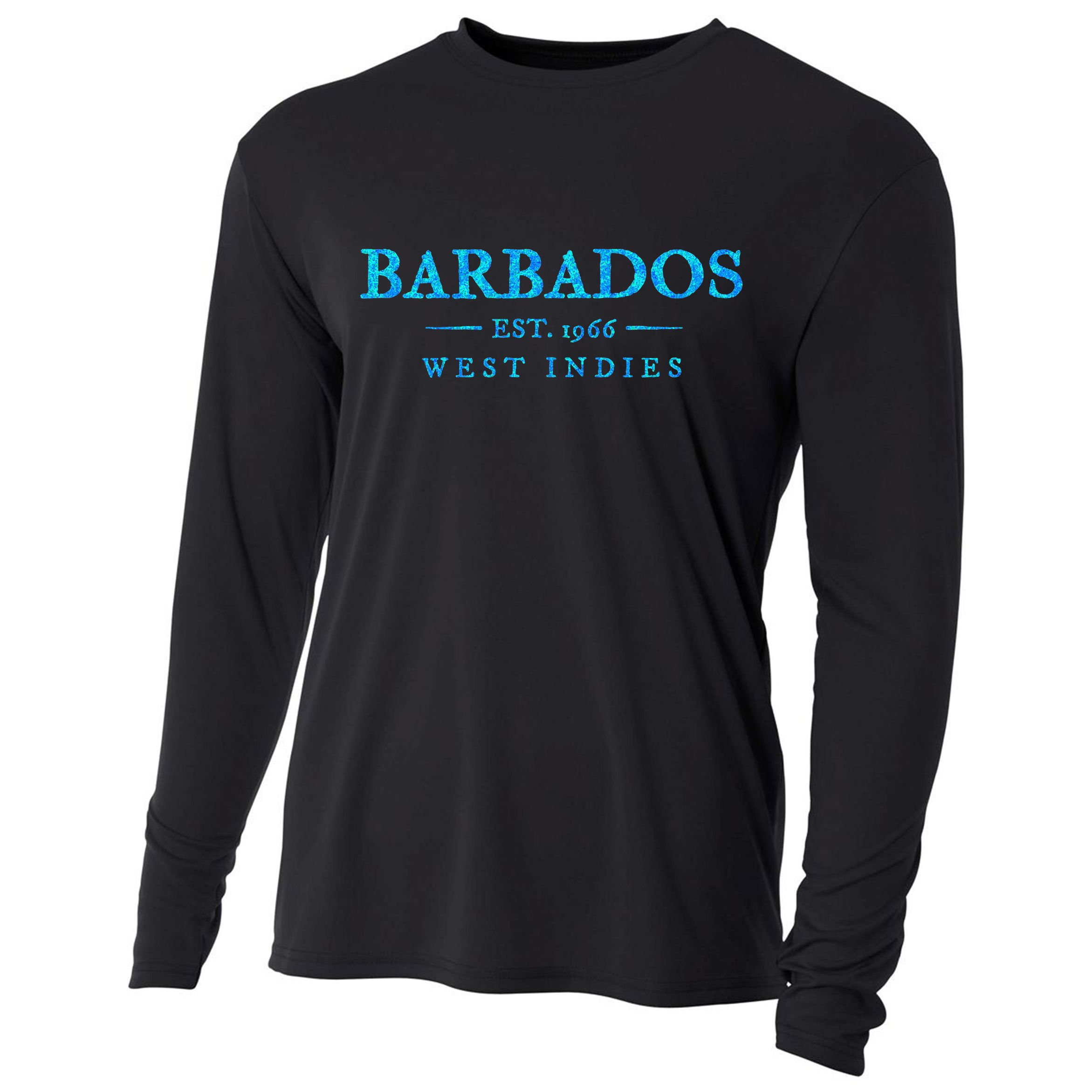 Barbados Retro Colorful Text Women Cruise Souvenir Cooling Performance Long Sleeve Crew