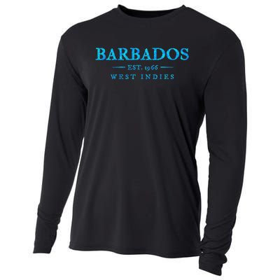 Barbados Retro Colorful Text Women Cruise Souvenir Cooling Performance Long Sleeve Crew