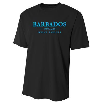 Barbados Retro Colorful Text Women Cruise Souvenir Performance Sprint T-Shirt