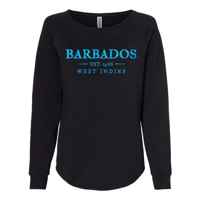 Barbados Retro Colorful Text Women Cruise Souvenir Womens California Wash Sweatshirt