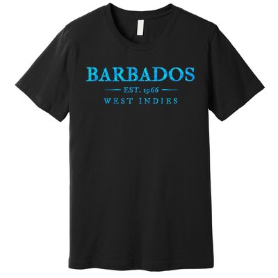 Barbados Retro Colorful Text Women Cruise Souvenir Premium T-Shirt