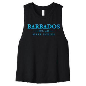 Barbados Retro Colorful Text Women Cruise Souvenir Women's Racerback Cropped Tank