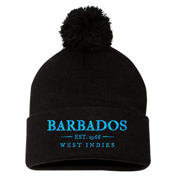 Barbados Retro Colorful Text Women Cruise Souvenir Pom Pom 12in Knit Beanie