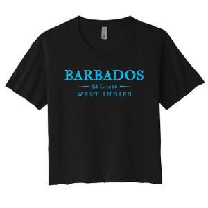 Barbados Retro Colorful Text Women Cruise Souvenir Women's Crop Top Tee