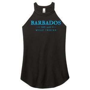 Barbados Retro Colorful Text Women Cruise Souvenir Women's Perfect Tri Rocker Tank