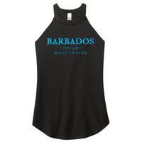 Barbados Retro Colorful Text Women Cruise Souvenir Women's Perfect Tri Rocker Tank