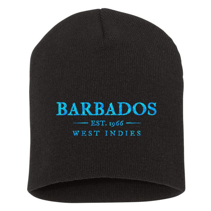 Barbados Retro Colorful Text Women Cruise Souvenir Short Acrylic Beanie