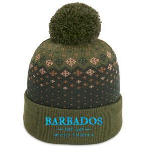 Barbados Retro Colorful Text Women Cruise Souvenir The Baniff Cuffed Pom Beanie