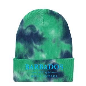 Barbados Retro Colorful Text Women Cruise Souvenir Tie Dye 12in Knit Beanie