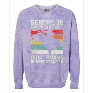 Bull Riding Cowboy Rodeo Colorblast Crewneck Sweatshirt