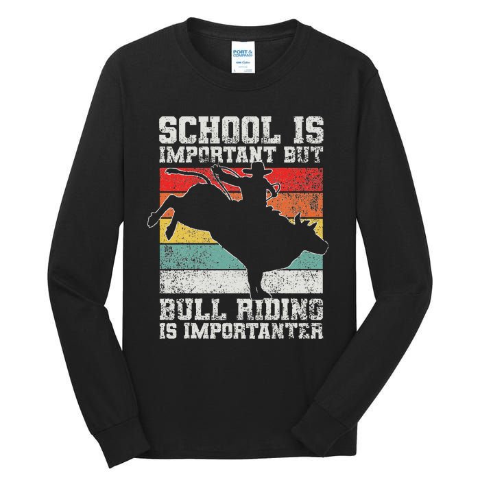 Bull Riding Cowboy Rodeo Tall Long Sleeve T-Shirt