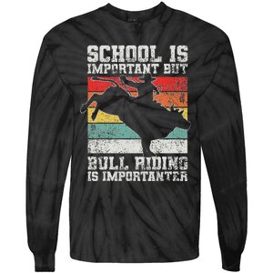 Bull Riding Cowboy Rodeo Tie-Dye Long Sleeve Shirt