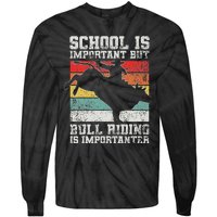 Bull Riding Cowboy Rodeo Tie-Dye Long Sleeve Shirt