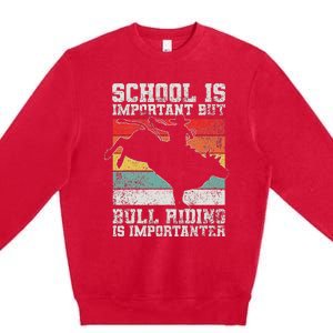 Bull Riding Cowboy Rodeo Premium Crewneck Sweatshirt