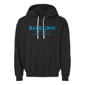 Barbados Retro Colorful Text Cruise Souvenir Garment-Dyed Fleece Hoodie