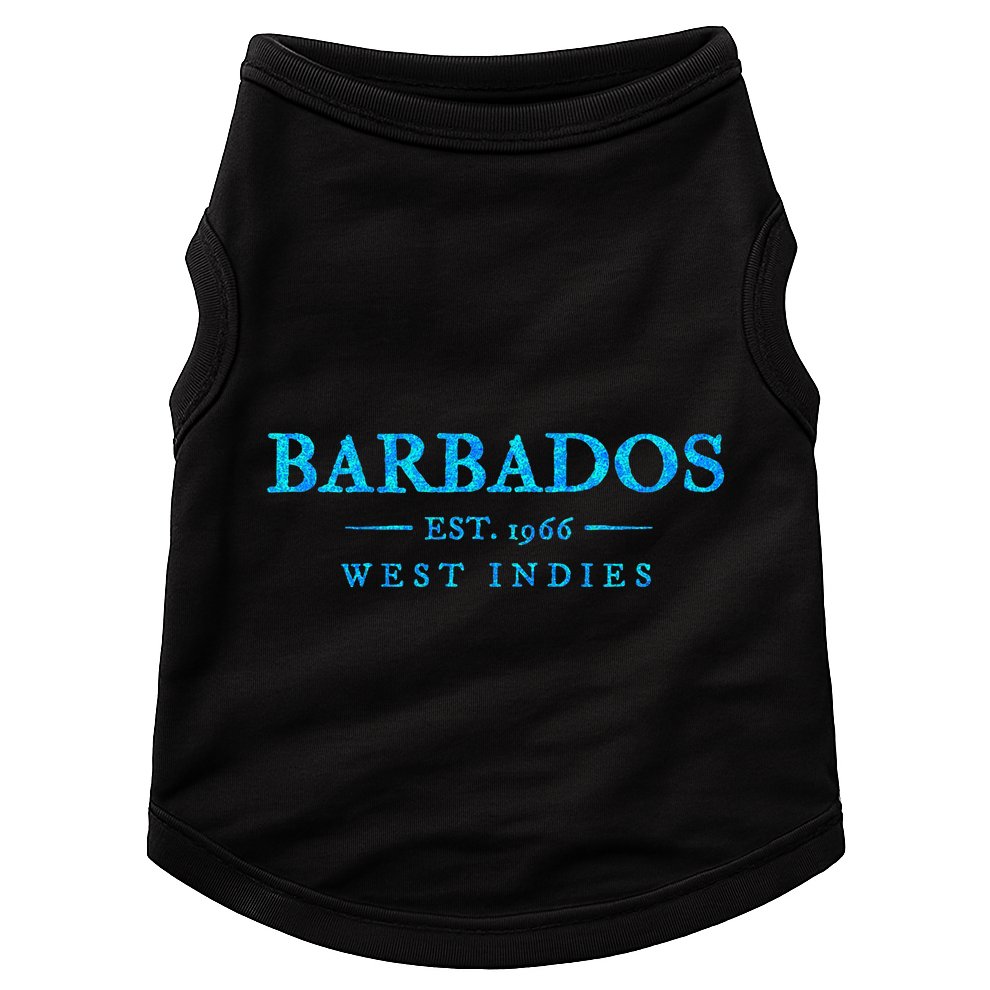 Barbados Retro Colorful Text Cruise Souvenir Doggie Tank