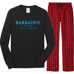 Barbados Retro Colorful Text Cruise Souvenir Long Sleeve Pajama Set