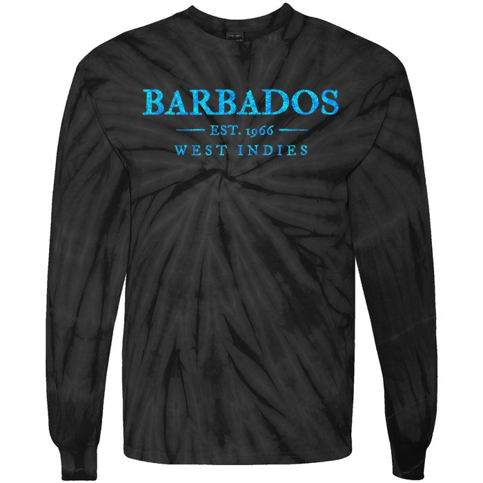 Barbados Retro Colorful Text Cruise Souvenir Tie-Dye Long Sleeve Shirt