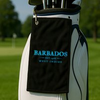 Barbados Retro Colorful Text Cruise Souvenir Golf Towel