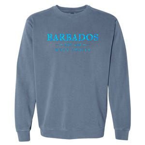 Barbados Retro Colorful Text Cruise Souvenir Garment-Dyed Sweatshirt