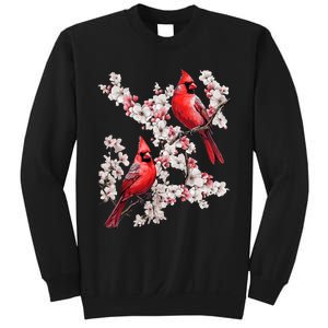 Beautiful Red Cardinal Birds Winter Scene Christmas Pajama Sweatshirt