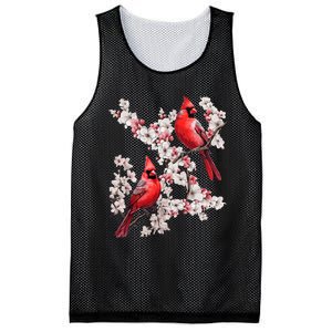 Beautiful Red Cardinal Birds Winter Scene Christmas Pajama Mesh Reversible Basketball Jersey Tank