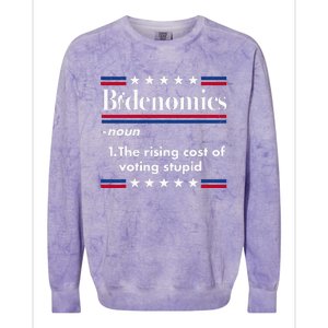 Bidenomics Rising Cost of Voting Joe Biden Funny Satire  Colorblast Crewneck Sweatshirt