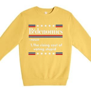 Bidenomics Rising Cost of Voting Joe Biden Funny Satire  Premium Crewneck Sweatshirt