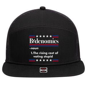 Bidenomics Rising Cost of Voting Joe Biden Funny Satire  7 Panel Mesh Trucker Snapback Hat