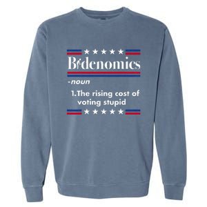 Bidenomics Rising Cost of Voting Joe Biden Funny Satire  Garment-Dyed Sweatshirt