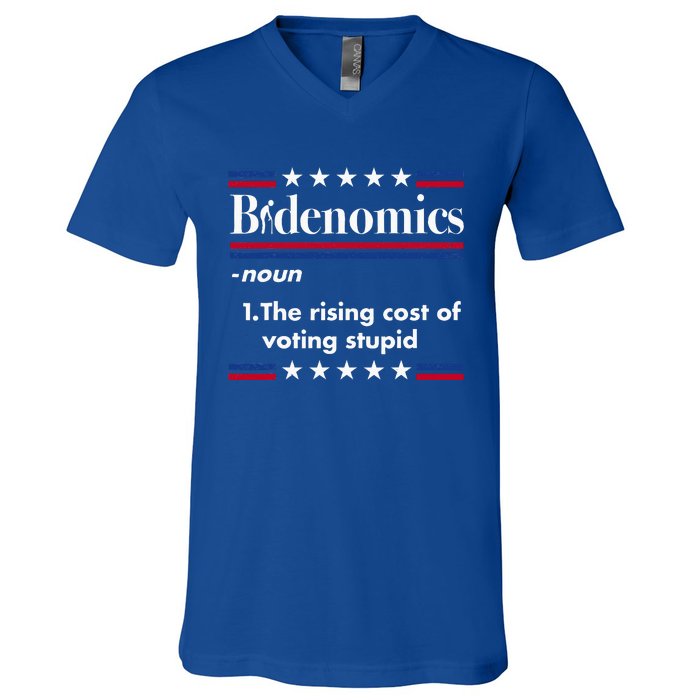 Bidenomics Rising Cost of Voting Joe Biden Funny Satire  V-Neck T-Shirt