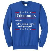 Bidenomics Rising Cost of Voting Joe Biden Funny Satire  Tall Sweatshirt