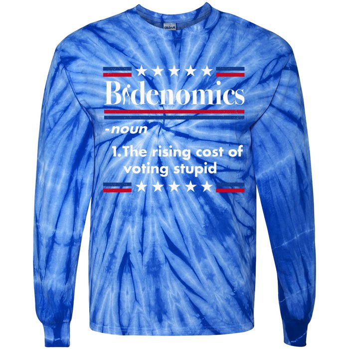 Bidenomics Rising Cost of Voting Joe Biden Funny Satire  Tie-Dye Long Sleeve Shirt