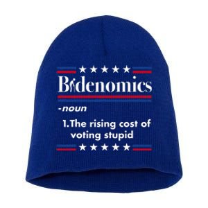 Bidenomics Rising Cost of Voting Joe Biden Funny Satire  Short Acrylic Beanie