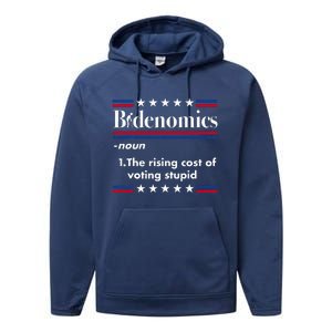 Bidenomics Rising Cost of Voting Joe Biden Funny Satire  Performance Fleece Hoodie