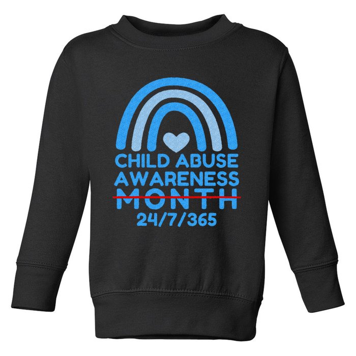 Blue Rainbow Child Abuse Prevention Awareness Month 247365 Toddler Sweatshirt