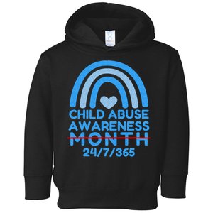 Blue Rainbow Child Abuse Prevention Awareness Month 247365 Toddler Hoodie