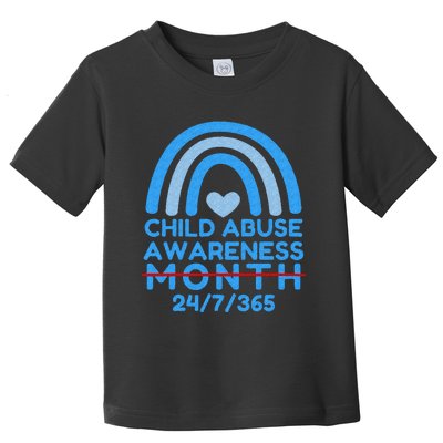 Blue Rainbow Child Abuse Prevention Awareness Month 247365 Toddler T-Shirt