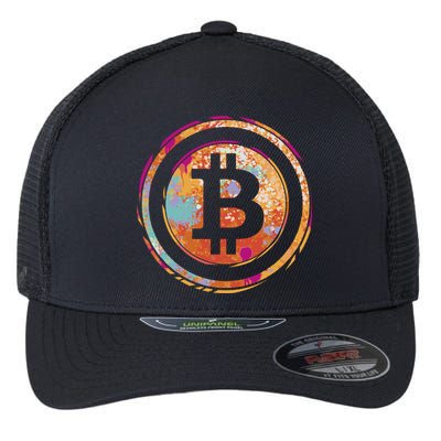 Bitcoin Retro Crypto Flexfit Unipanel Trucker Cap