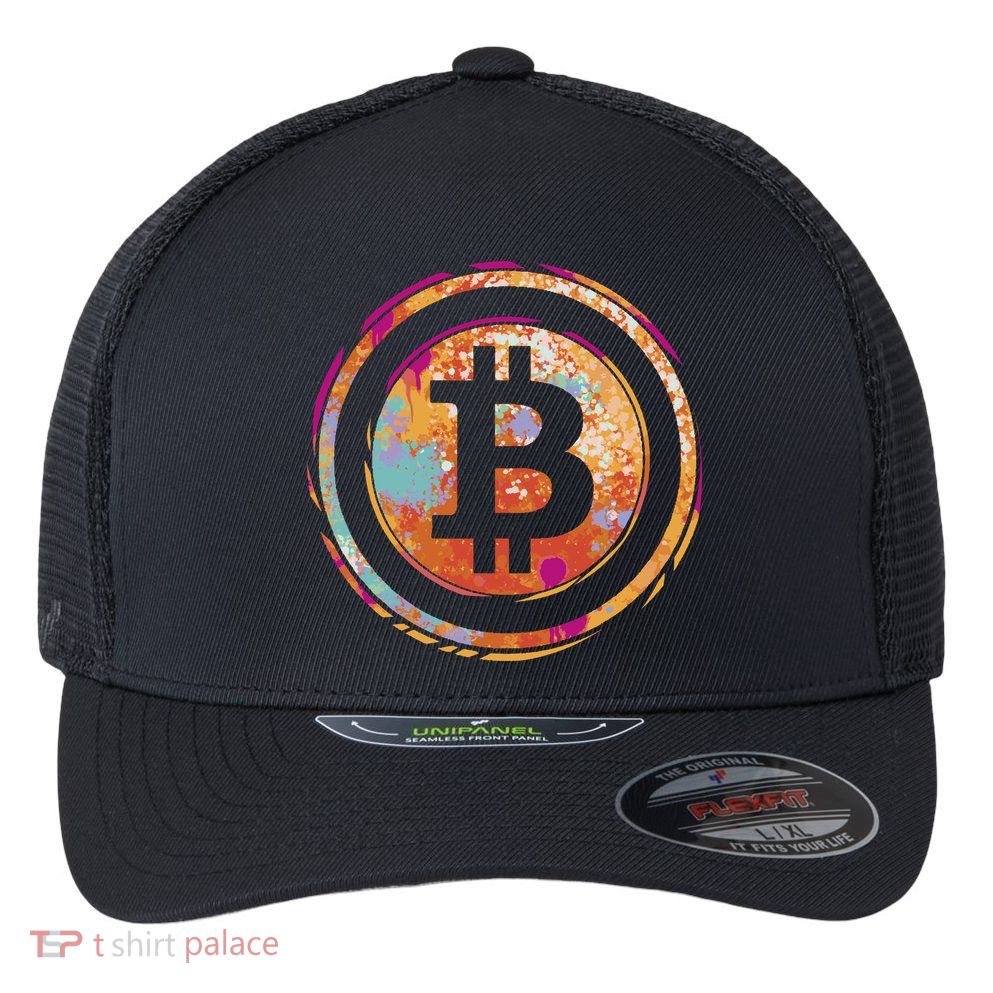 Bitcoin Retro Crypto Flexfit Unipanel Trucker Cap