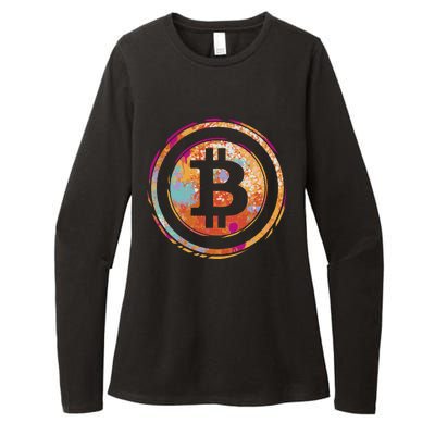 Bitcoin Retro Crypto Womens CVC Long Sleeve Shirt